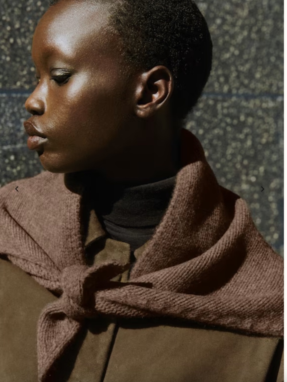 Sezane | Scarf | Eli Scarf | Dark Taupe - Picture 3 of 4